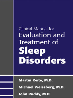 cover image of Clinical Manual for Evaluation and Treatment of Sleep Disorders